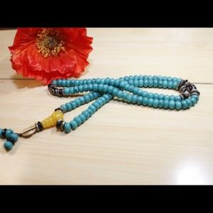 Tibetan Turquoise Necklace/Bracelet/Pray Beads DZI